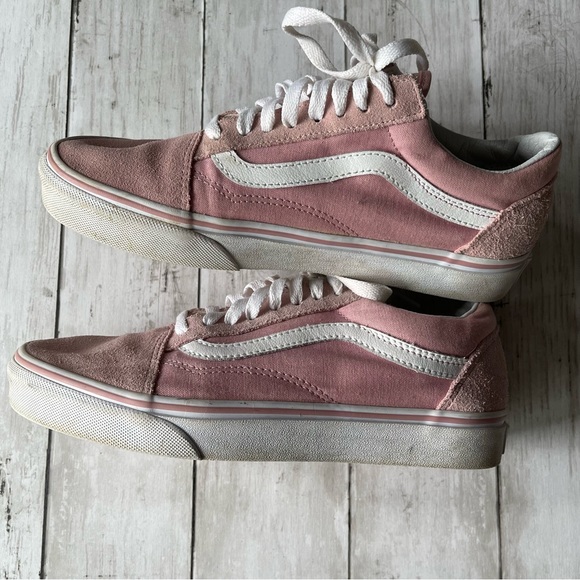 PREOWNED WOMENS PINK VANS SNEAKERS MENS 7 WOMENS 8.5 - Picture 5 of 6